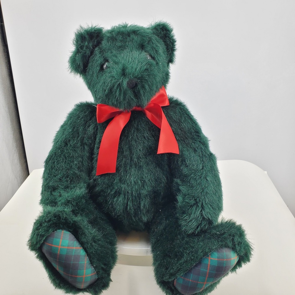 Vermont Teddy Bear 20 in Special Edition RETIRED Classic‎ Christmas Plaid Bear